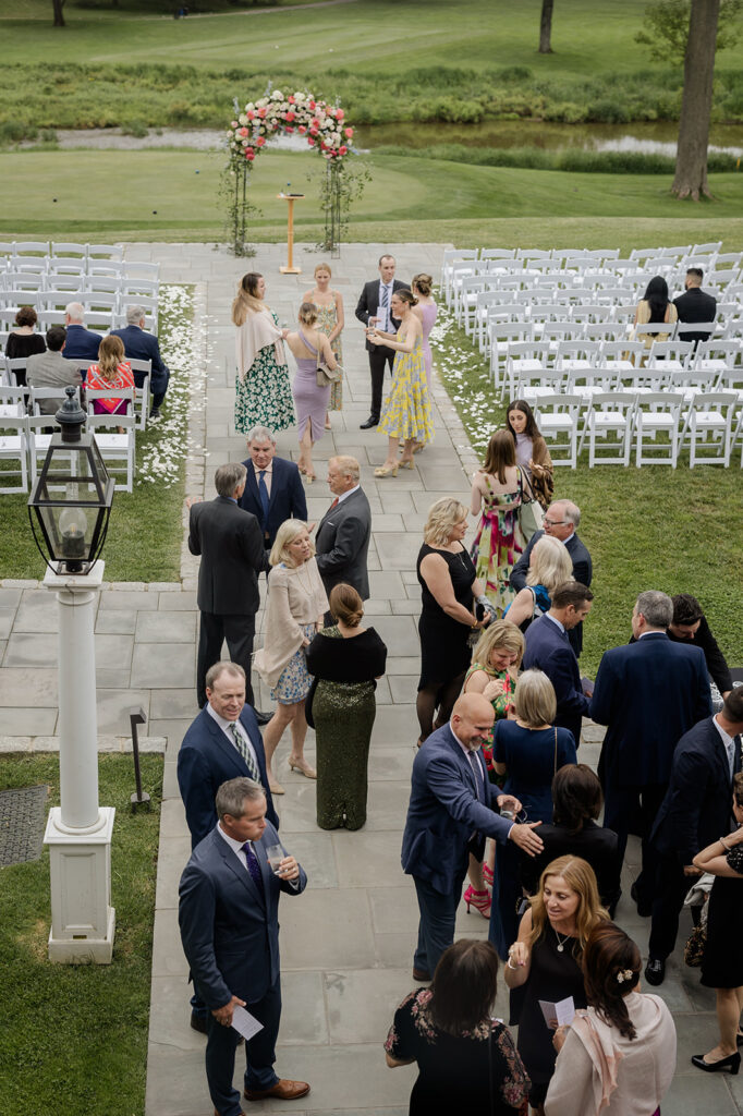 guests at cocktail hour at east coast venue - Fiddlers Elbow Country Club