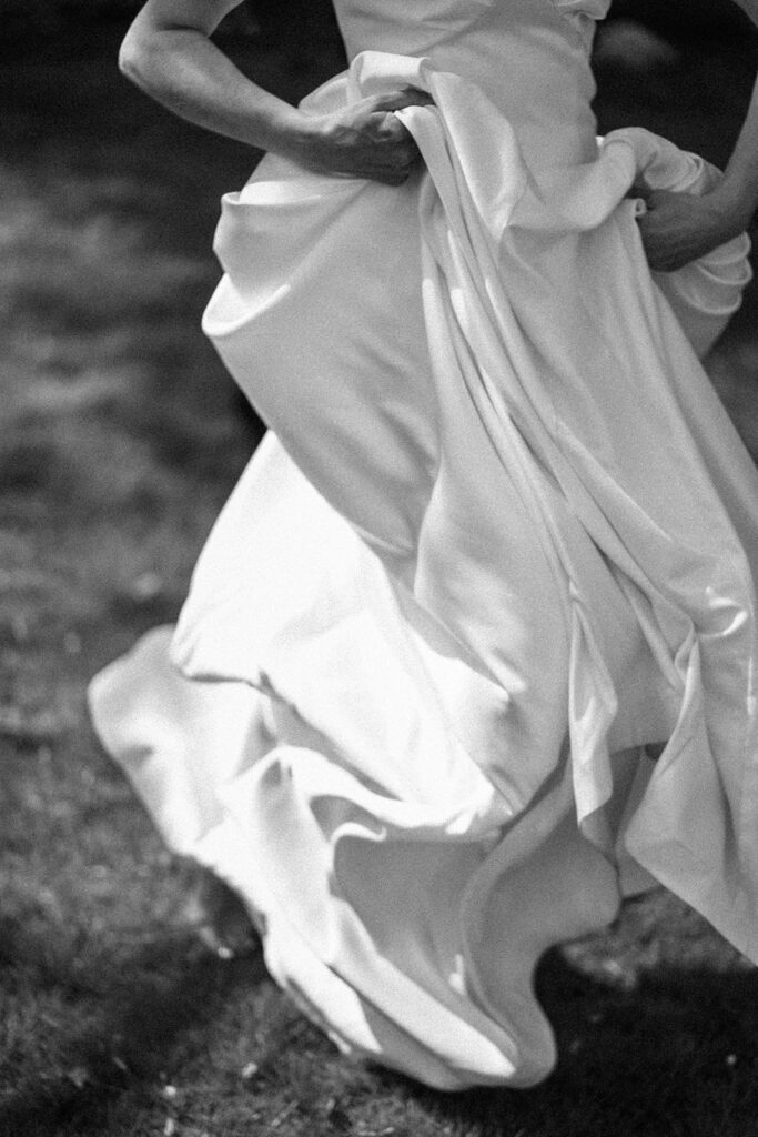 bride running with dress ineuropean inspired wedding editorial